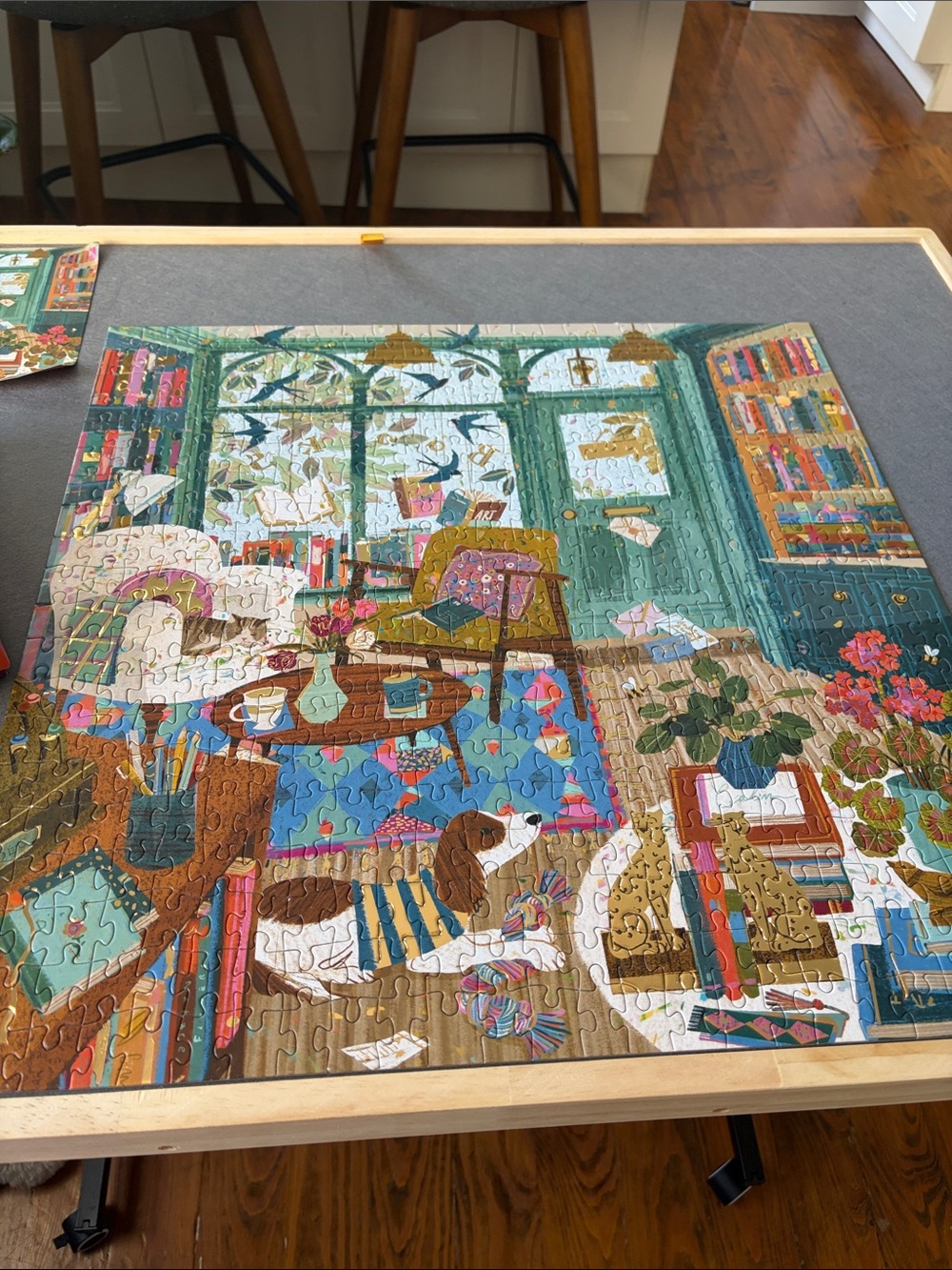 Galison Bookshop Afternoon 500 Piece Puzzle with Foil for Adults